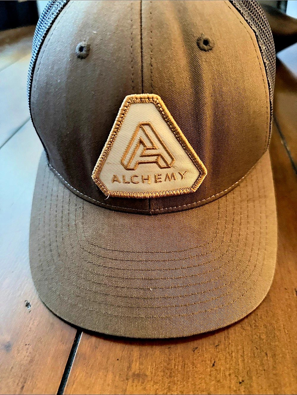 Alchemy Mesh Trucker Snapback Hat in Brown